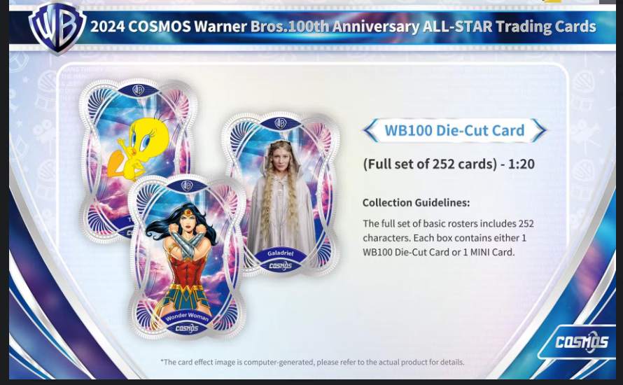 Cosmos Warner Brothers 100th Anniversary Trading Cards Hobby Box (Kakawow 2024)